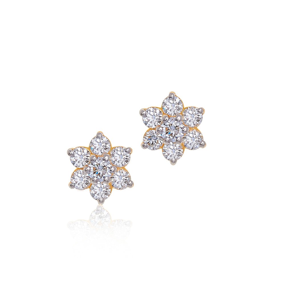 Joyful 18k Yellow Gold .98 Total Weight Diamond Earrings