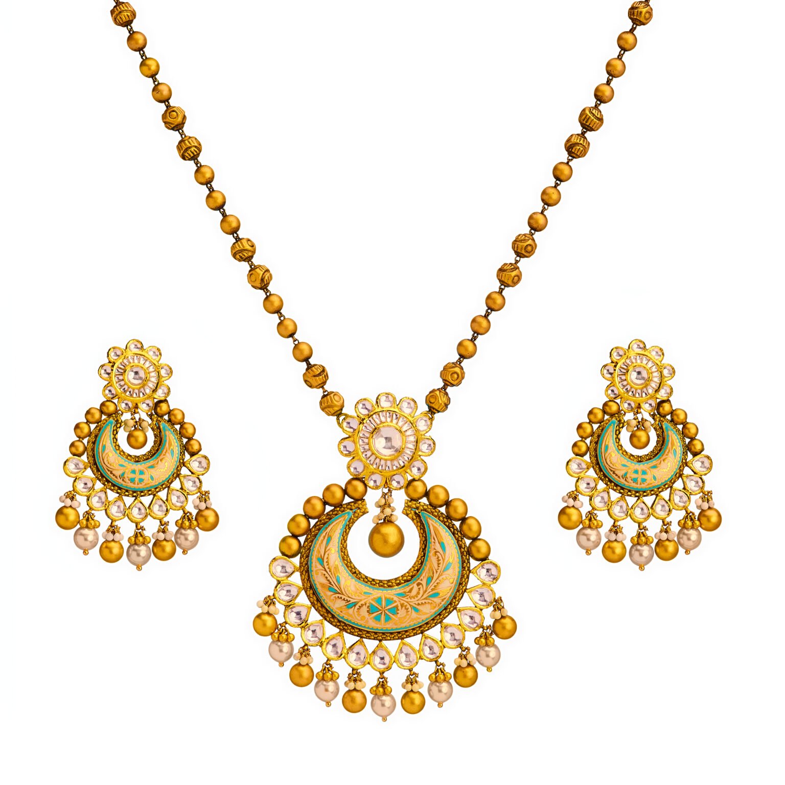 Gold Necklace Set Sona Jewelers