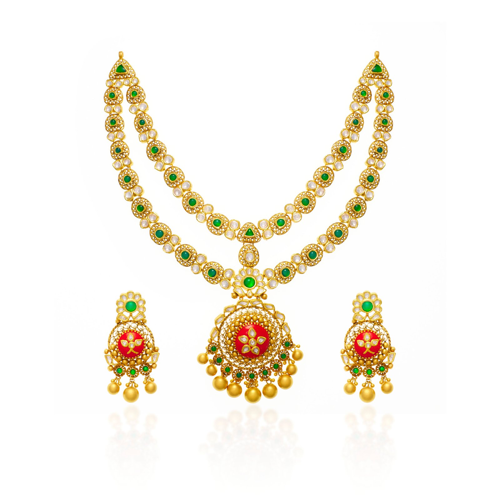 Gold Necklace Set Sona Jewelers